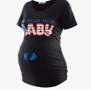 🩷 3/$18 NWT Maternity T-Shirt with American Made Baby Print